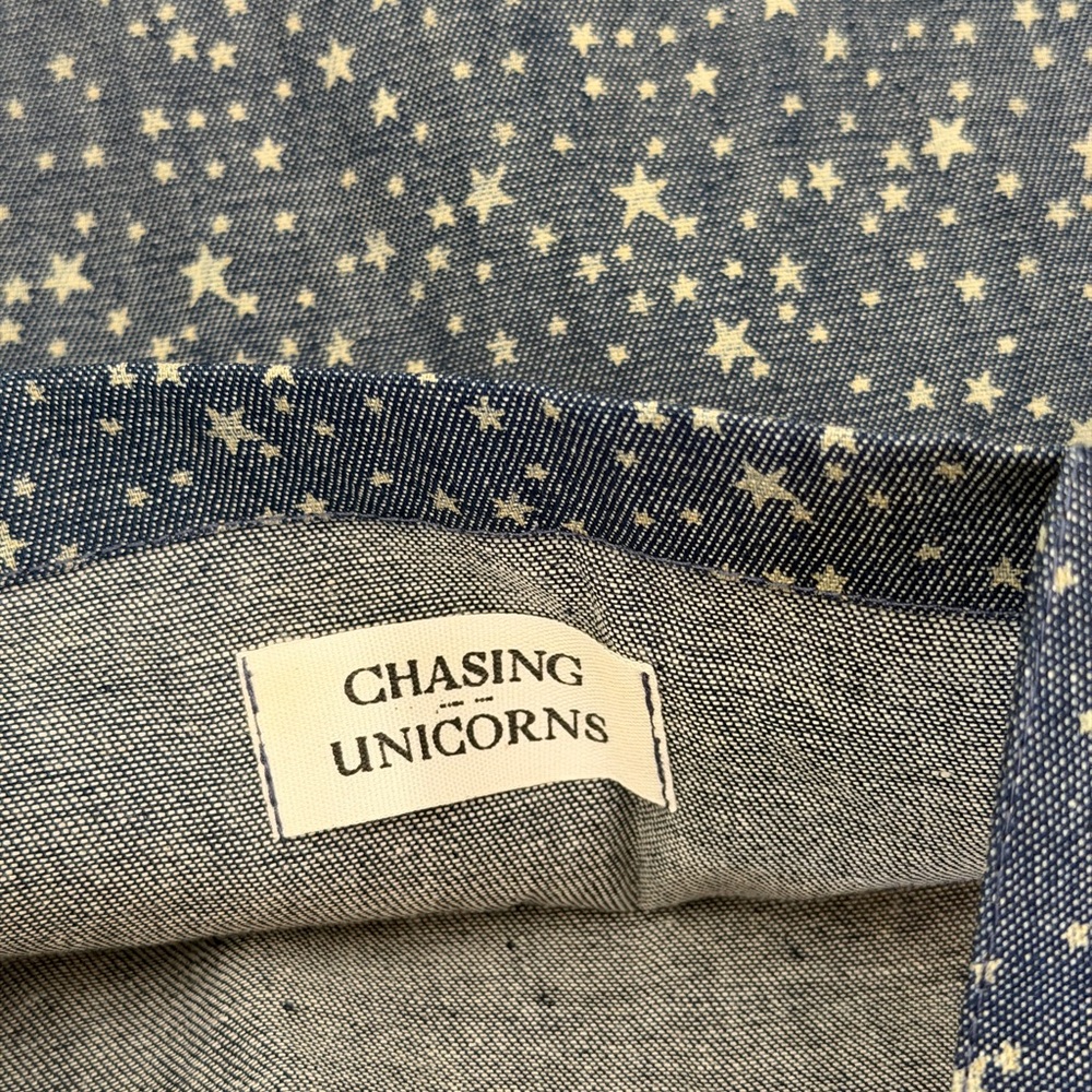 New Chasing unicorns denim star print Tote Bag - Picture 4 of 4
